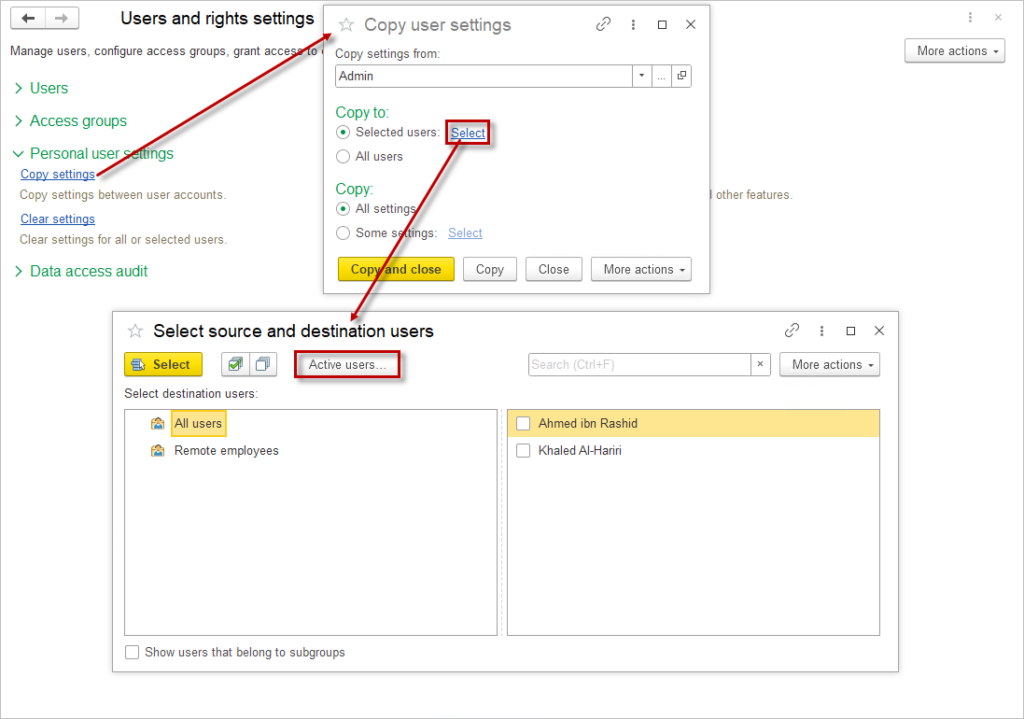 Personal User Settings – AccountingSuite